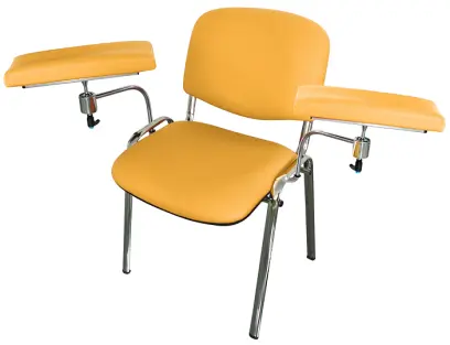 OZC - 02 židle odběrová s dvěma područkami, koženka OTO T 5 - koženka žluto-oranžová